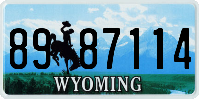WY license plate 8987114