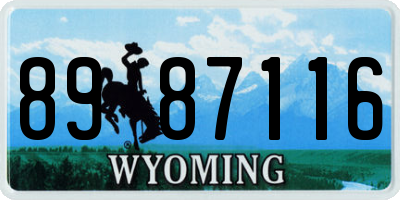 WY license plate 8987116