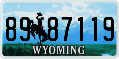 WY license plate 8987119