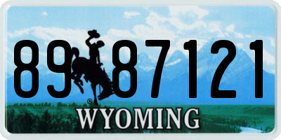 WY license plate 8987121