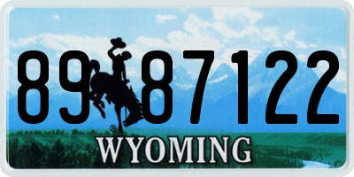 WY license plate 8987122