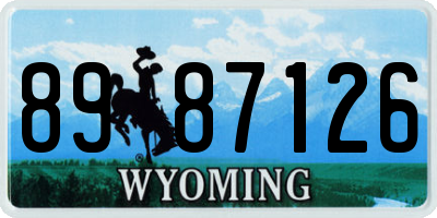 WY license plate 8987126