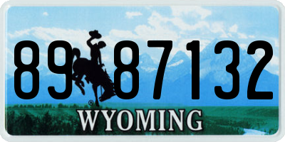 WY license plate 8987132