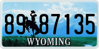 WY license plate 8987135
