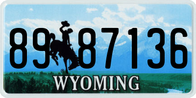 WY license plate 8987136