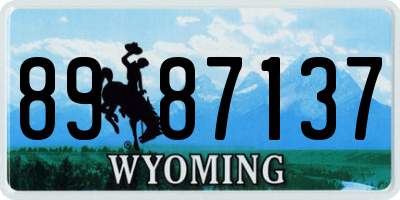 WY license plate 8987137