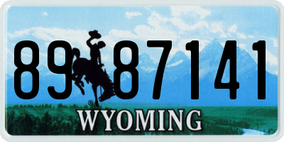 WY license plate 8987141