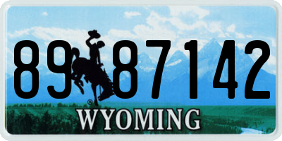 WY license plate 8987142