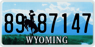 WY license plate 8987147