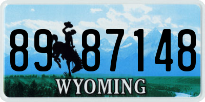 WY license plate 8987148
