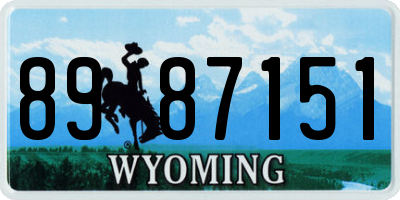WY license plate 8987151