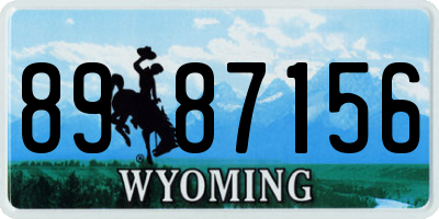 WY license plate 8987156