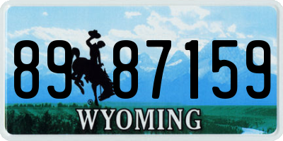 WY license plate 8987159