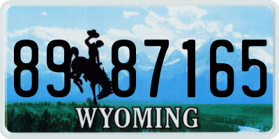 WY license plate 8987165