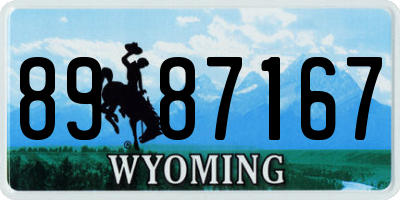 WY license plate 8987167