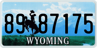 WY license plate 8987175