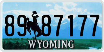 WY license plate 8987177