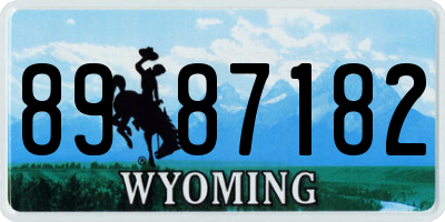 WY license plate 8987182
