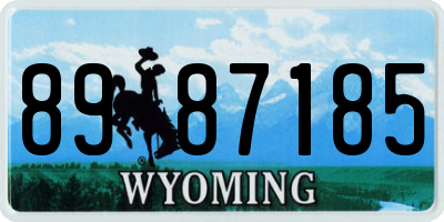 WY license plate 8987185