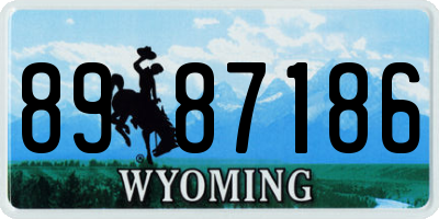 WY license plate 8987186