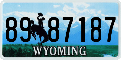 WY license plate 8987187