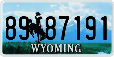 WY license plate 8987191