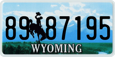 WY license plate 8987195