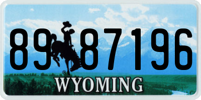 WY license plate 8987196