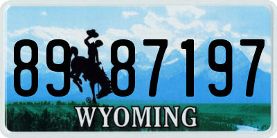 WY license plate 8987197