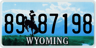 WY license plate 8987198