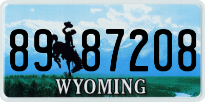 WY license plate 8987208