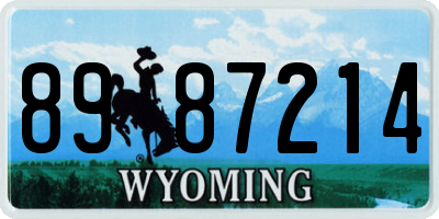 WY license plate 8987214