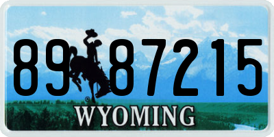WY license plate 8987215