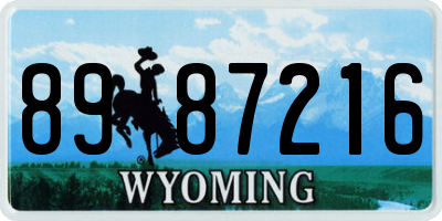WY license plate 8987216