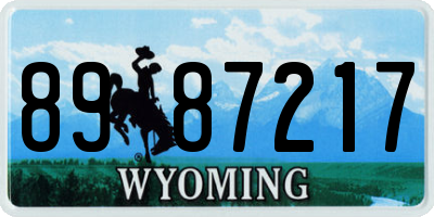WY license plate 8987217