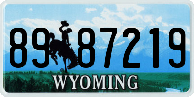 WY license plate 8987219