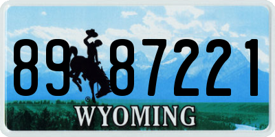 WY license plate 8987221