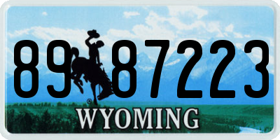 WY license plate 8987223
