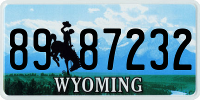 WY license plate 8987232