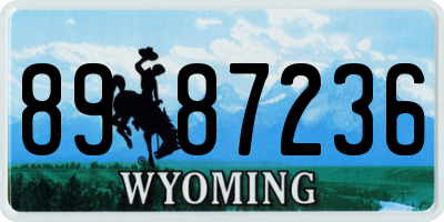 WY license plate 8987236
