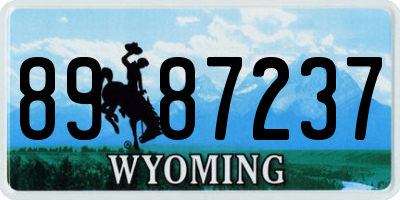 WY license plate 8987237