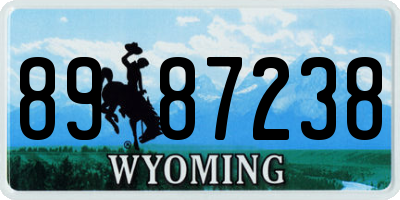 WY license plate 8987238