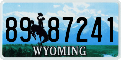 WY license plate 8987241
