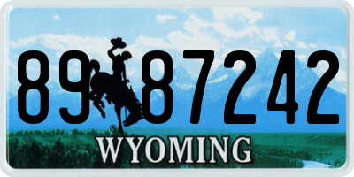 WY license plate 8987242