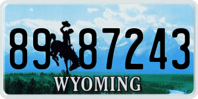 WY license plate 8987243
