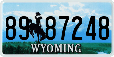 WY license plate 8987248