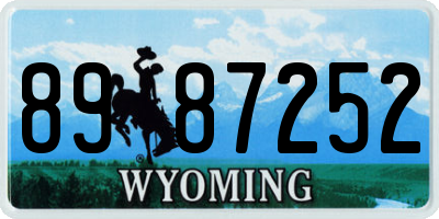WY license plate 8987252