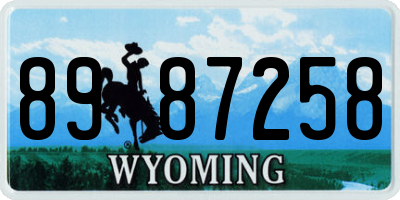 WY license plate 8987258