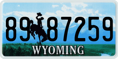 WY license plate 8987259