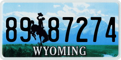 WY license plate 8987274